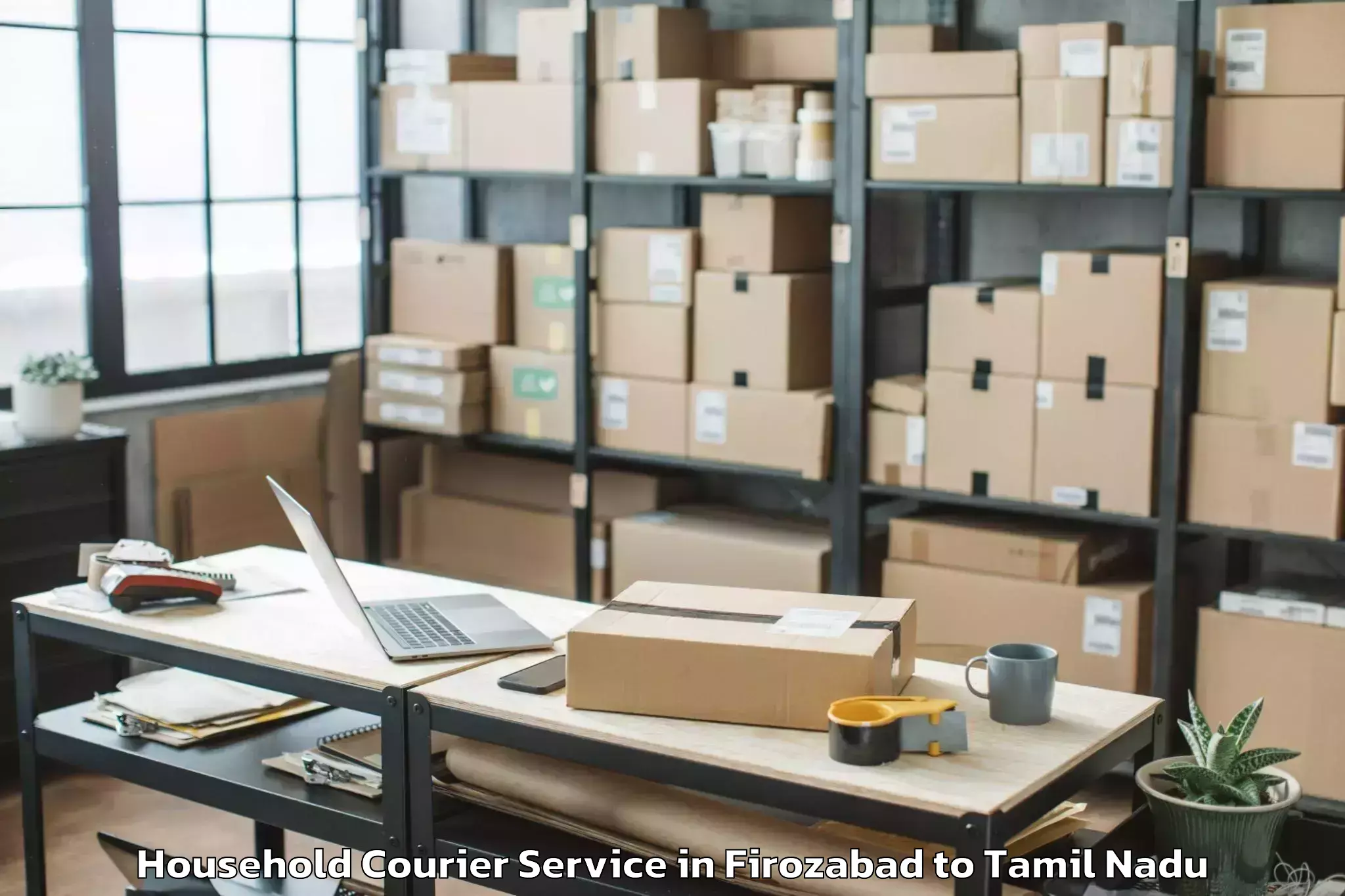 Book Firozabad to Brookefields Mall Household Courier